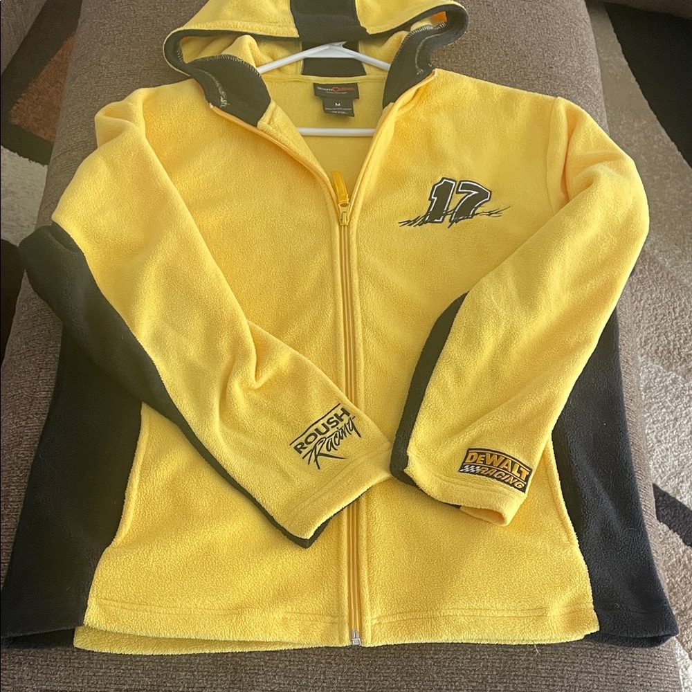 Woman, Yellow and Black Hoodie Matt Kenseth # 17